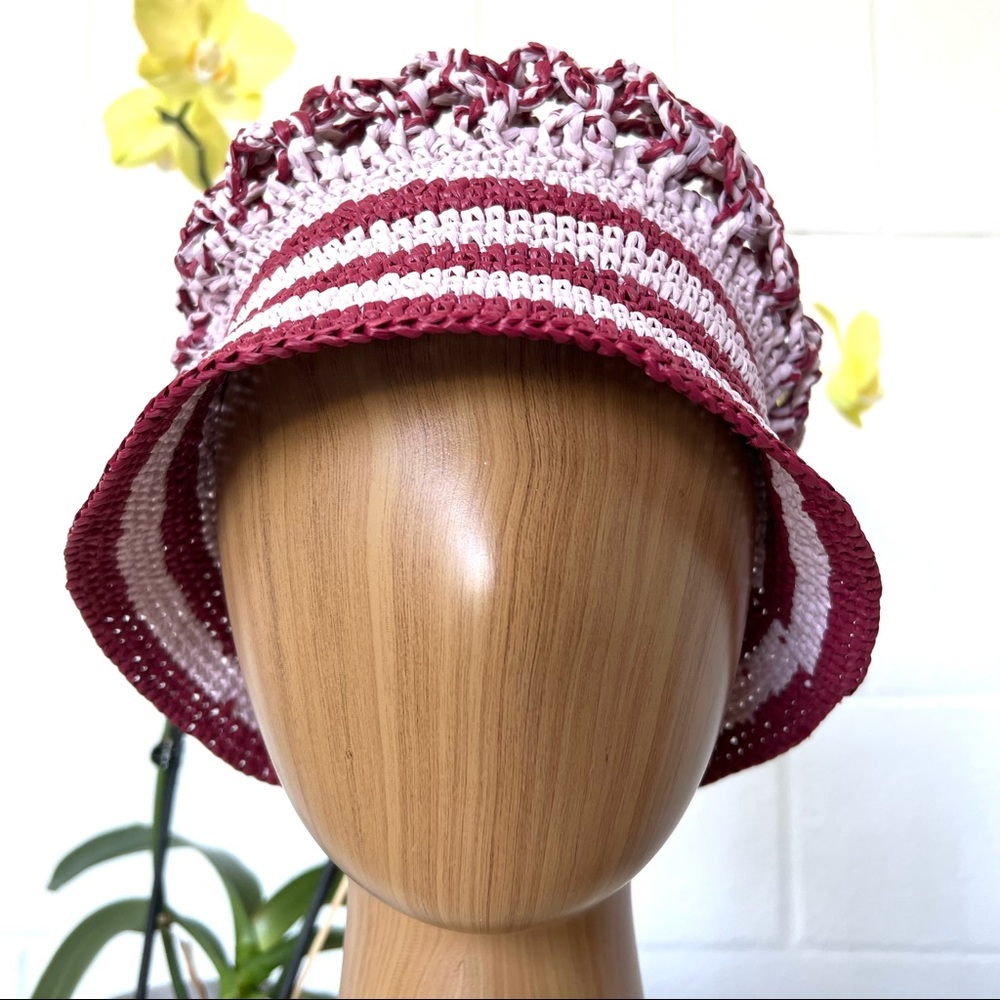 Handmade Raffia Crochet Bucket Hat - Picture 3 of 4